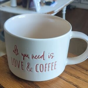 "all you need is Love & Coffee" Pink Mug